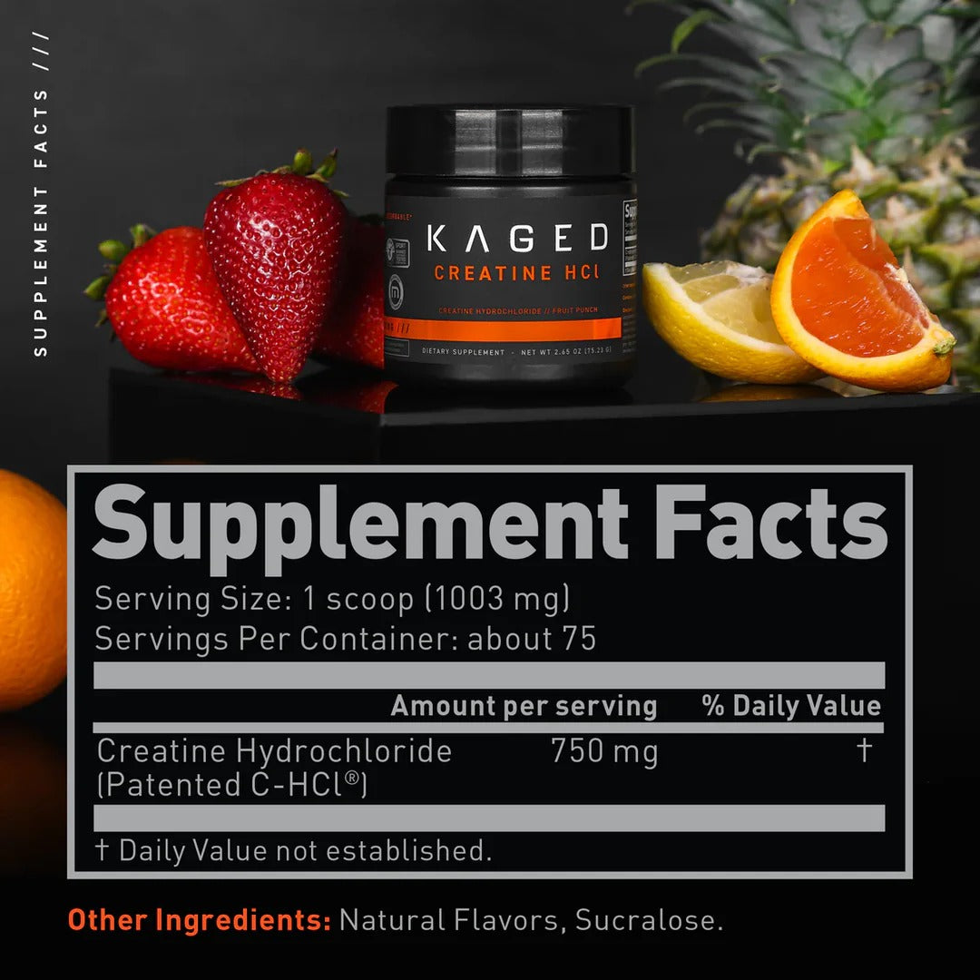 Kaged Creatine HCl – Unflavored (56.25g | 75 Servings)
