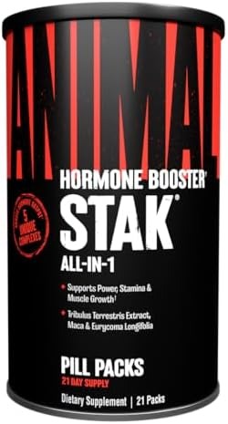 Universal Nutrition Animal Stak – All-in-1 Hormone Booster | 21 Pill Packs (21 Day Supply)