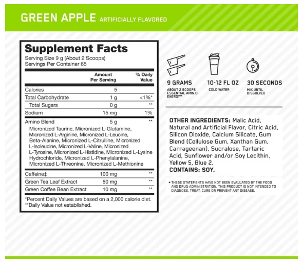 Optimum Nutrition Essential Amino Energy - 30 Servings