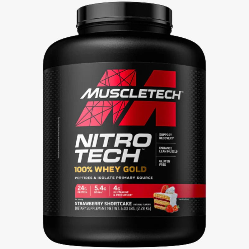 MuscleTech Nitro-Tech 100% Whey Gold – Strawberry Shortcake (5 lb)