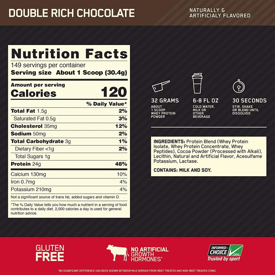 ON Gold Standard 100% Whey – Double Rich Chocolate (10 lb)