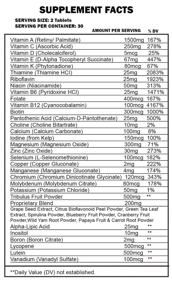 GAT Sport Mens Multi+Test – Multivitamin with Testosterone Support | 90 Tablets (45 Servings)