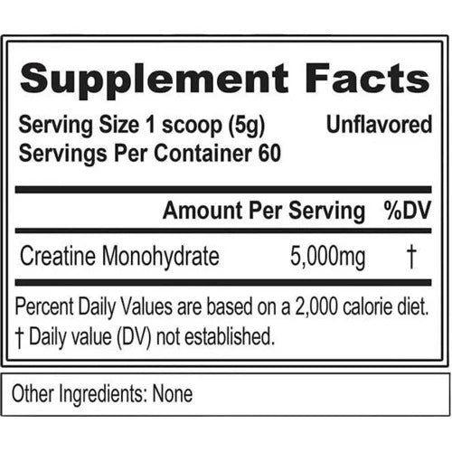 ProScience Nutra Creatine Monohydrate 5000mg – Unflavored (60 Servings)