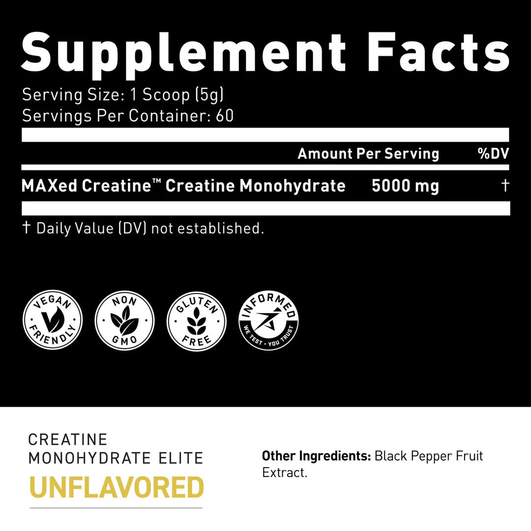 Kaged Creatine Monohydrate Elite Series – Unflavored (307g | 60 Servings)
