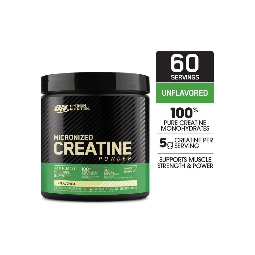 Optimum Nutrition Micronized Creatine Powder – Unflavored (300g | 60 Servings)