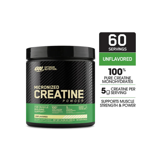Optimum Nutrition Micronized Creatine Powder – Unflavored (300g | 60 Servings)