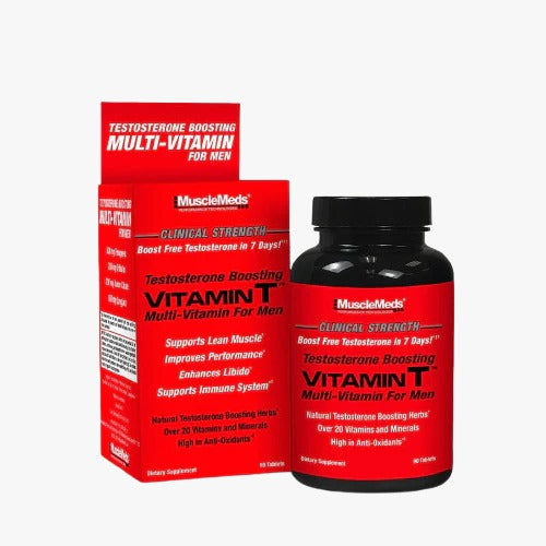 MuscleMeds Vitamin T – Testosterone Boosting Multi-Vitamin for Men | 90 Tablets (30 Servings)