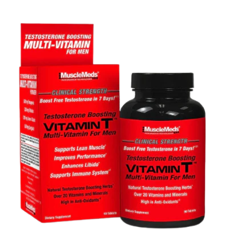 MuscleMeds Vitamin T - Testosterone Boosting Multi-Vitamin for Men - 90 Tablets