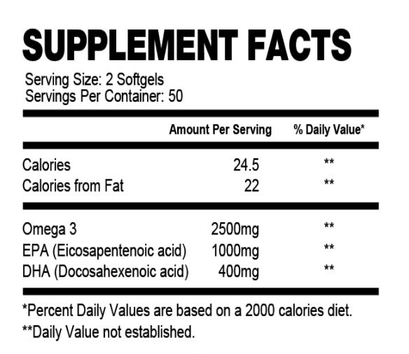 Enhanced Omega-3 Triple Strength High Dose Fish Oil - 100 Softgels